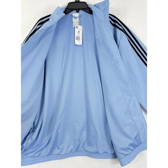 Adidas Originals Track Jacket Medium Ash Blue Black 3 Stripes Full Zip New NWT - Picture 4 of 8